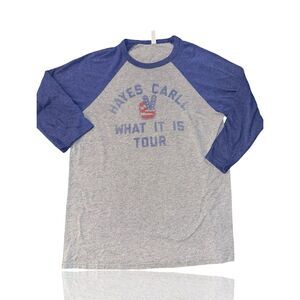 Hayes Carll Tour 3/4 Sleeve Baseball Tee Men's Size L Multicolor: Texas Country